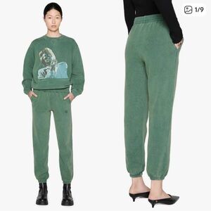 Anine Bing Evan Jogger Pants Sz Medium Green
